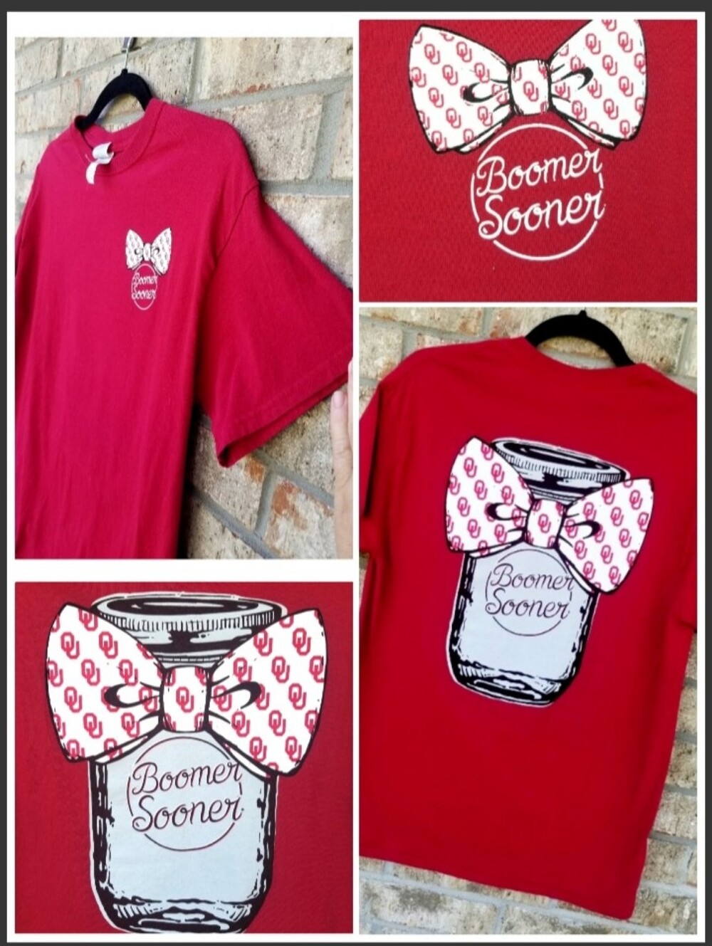 Oklahoma Sooners Crimson V-neck Short Sleeve Gameday TShirt (Womens M) *READ*